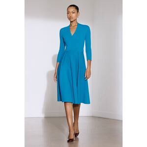 NWT The Fold London Lamont Sculpt Knit Dress in Vivid Turquoise